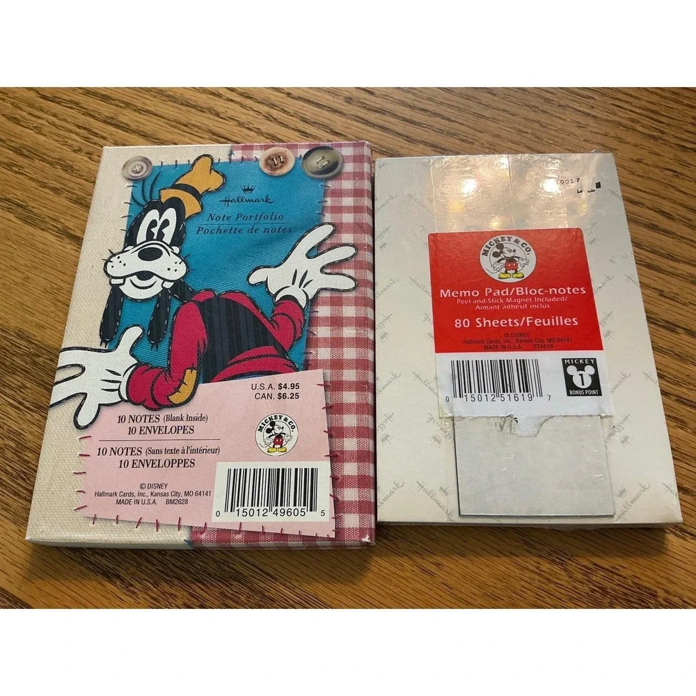 Vintage Hallmark Mickey & Co Stationery Set Note Memo Pad 3 Pens Keychain